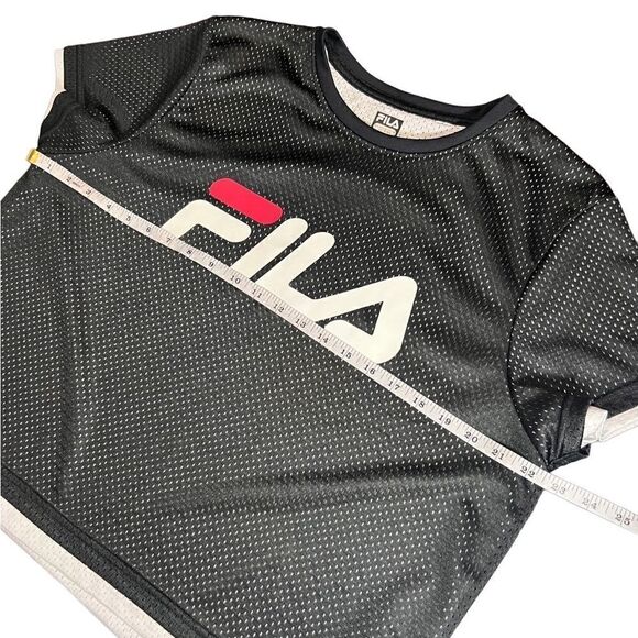 FILA MICHELLE CROPPED MESH TEE shirt jersey size large - Picture 12 of 14